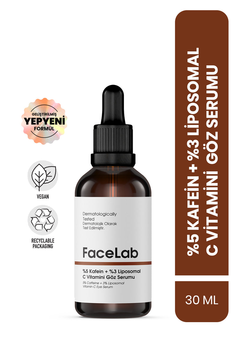 Göz Çevresi Serumu – %5 Kafein + %3 Liposomal C Vitamini ile Morluk & Şişlik Karşıtı Bakım (30 ml)