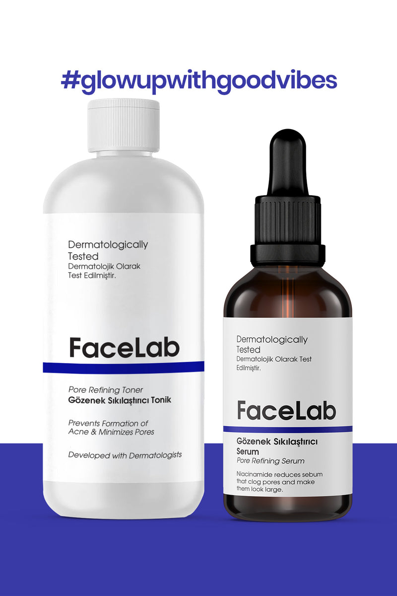 Gözenek Sıkılaştırıcı Akne ve Sivilce Karşıtı Siyah Nokta Önleyici Cilt Bakım Seti (Serum + Tonik)